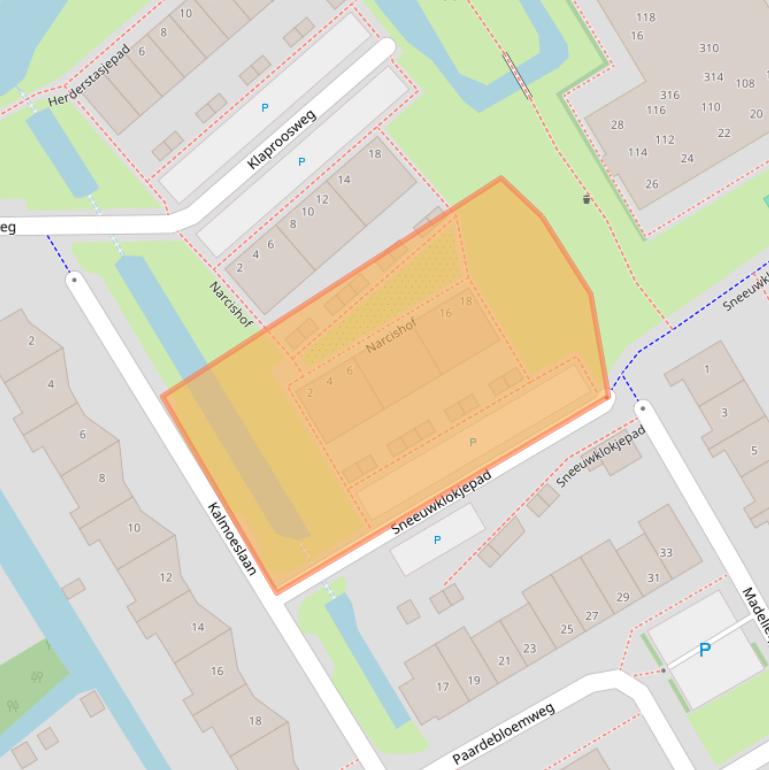 Kaart van postcodegebied 2381JX.