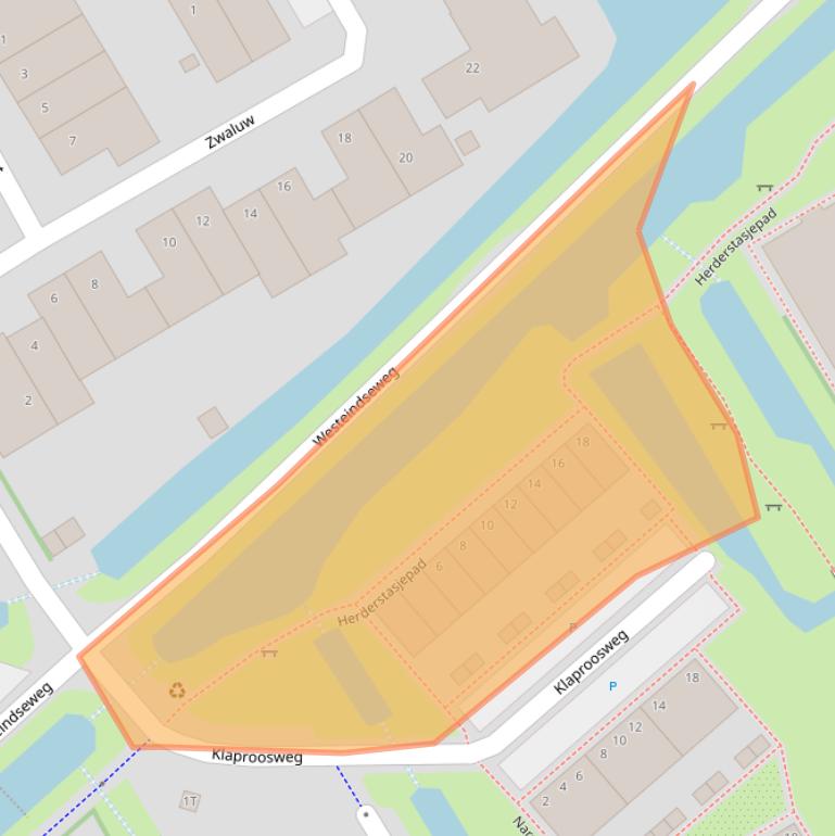 Kaart van postcodegebied 2381JZ.