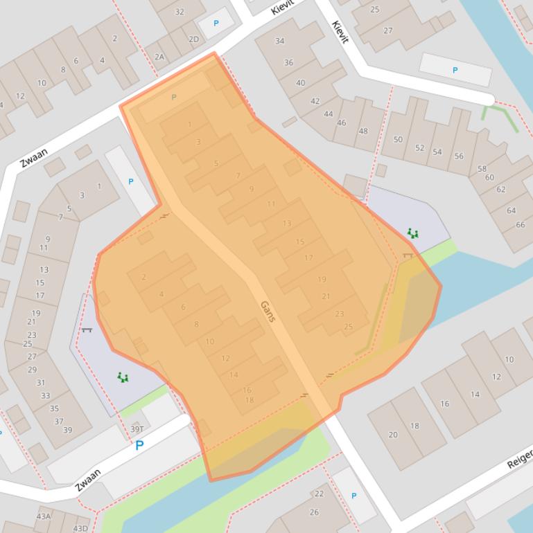 Kaart van postcodegebied 2381KA.