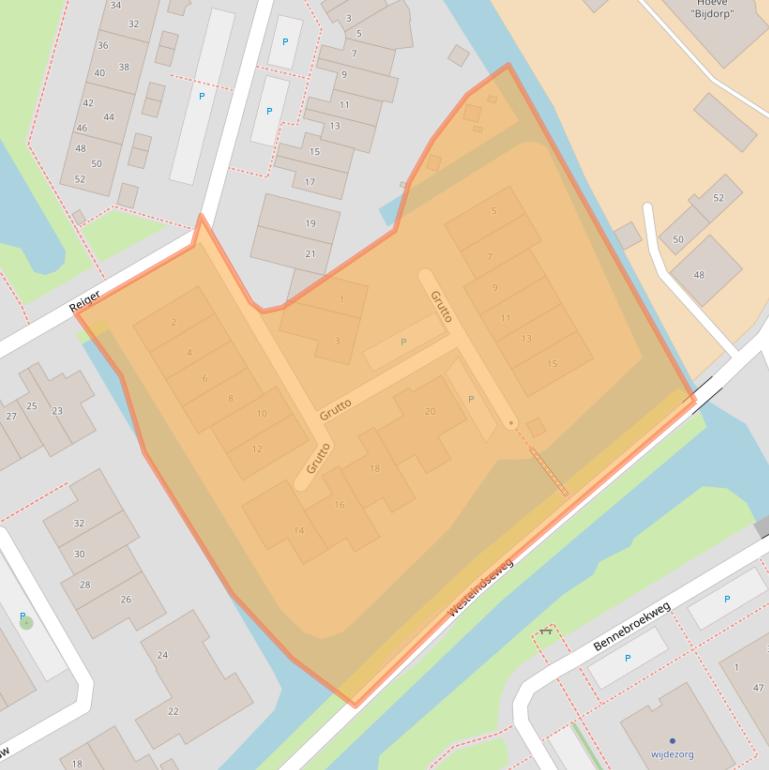 Kaart van postcodegebied 2381KB.