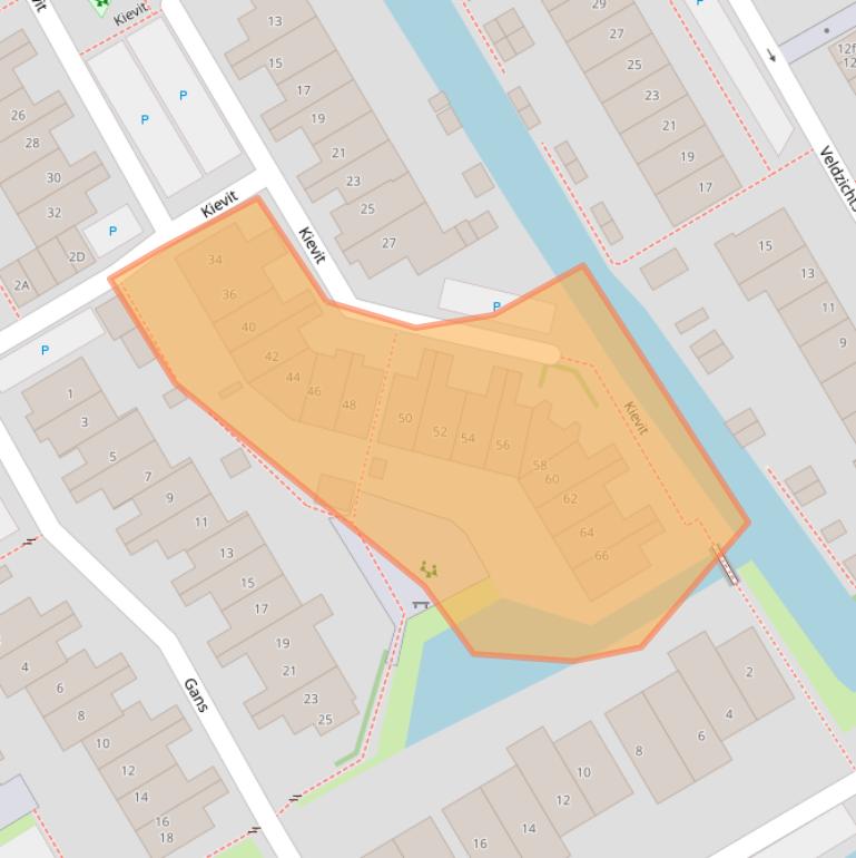 Kaart van postcodegebied 2381KD.