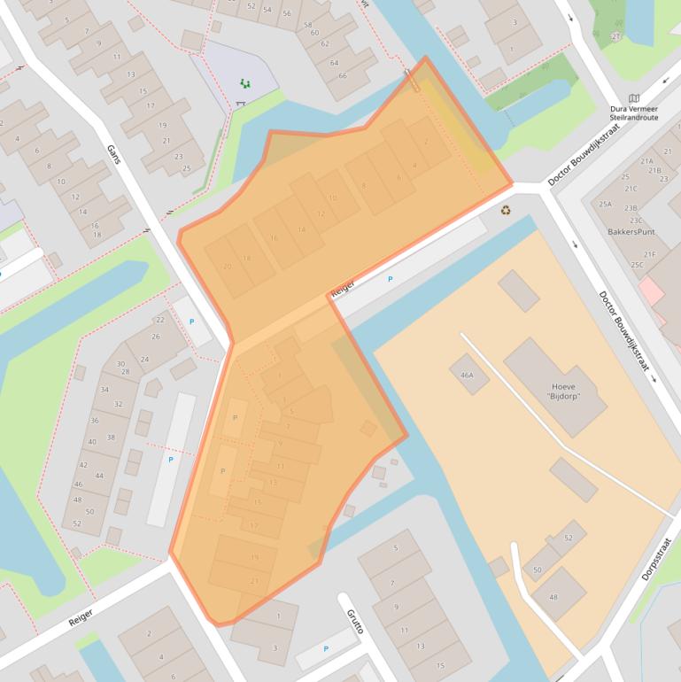 Kaart van postcodegebied 2381KG.