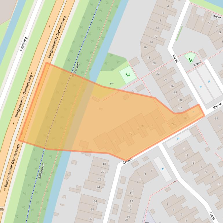 Kaart van postcodegebied 2381KH.