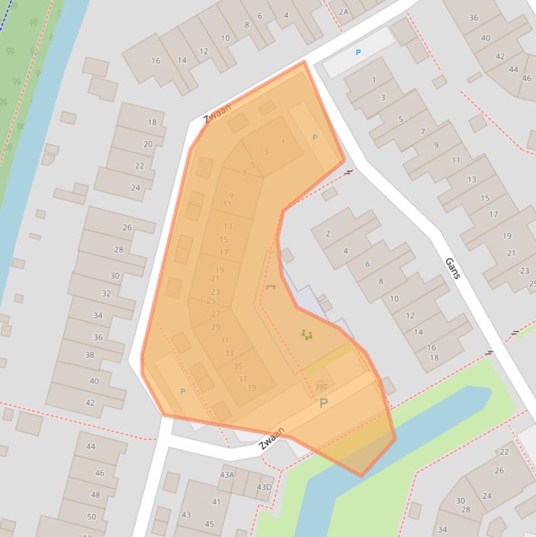 Kaart van postcodegebied 2381KT.