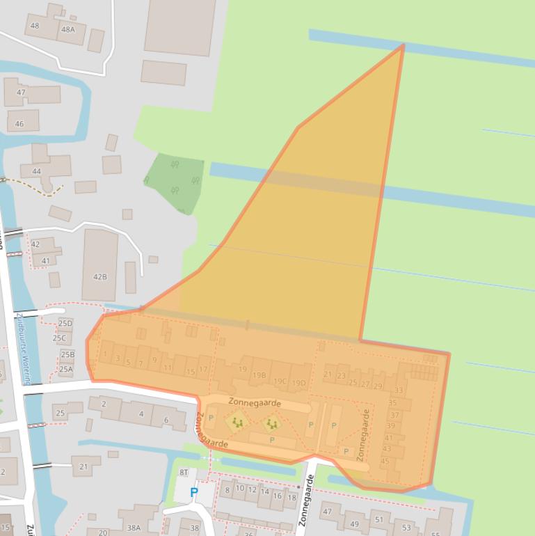 Kaart van postcodegebied 2381LH.