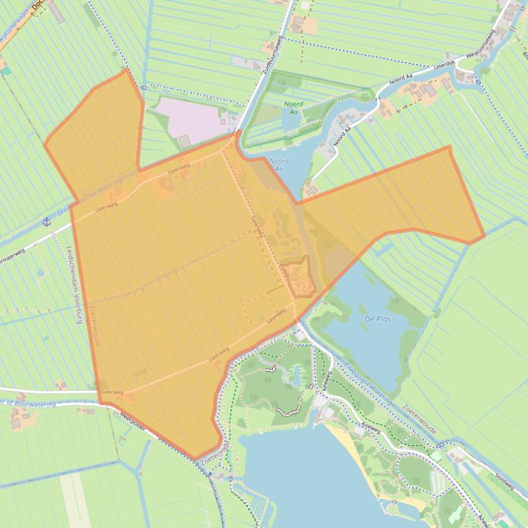 Kaart van postcodegebied 2381LT.