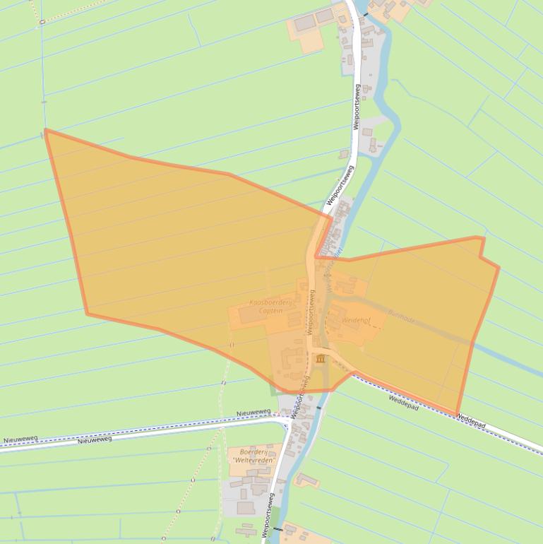 Kaart van postcodegebied 2381NC.