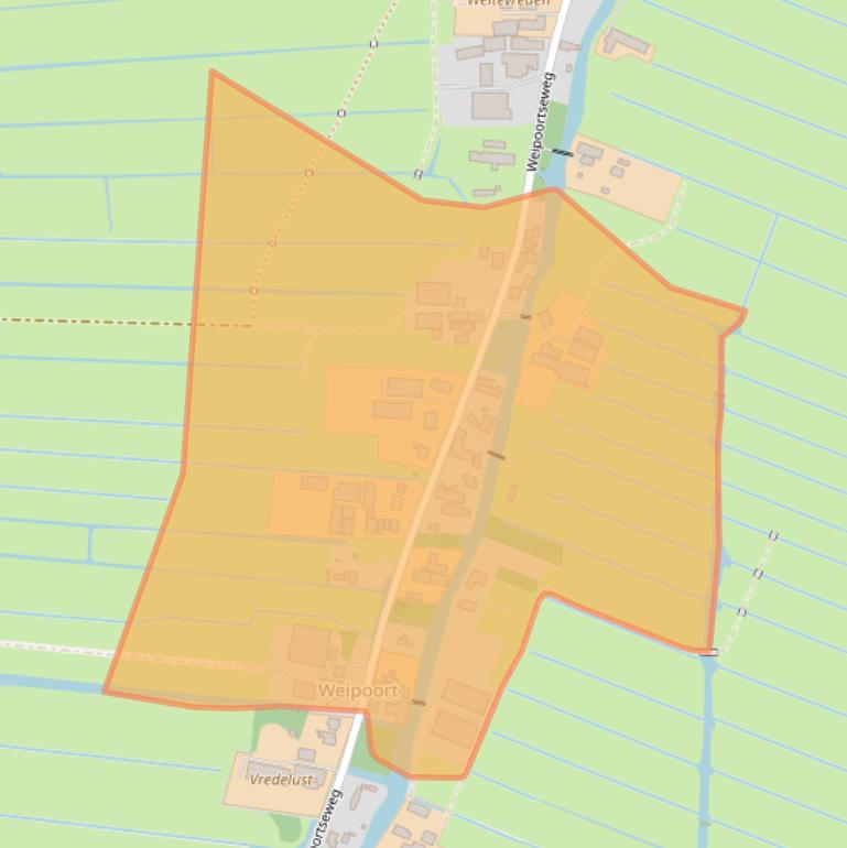 Kaart van postcodegebied 2381NG.