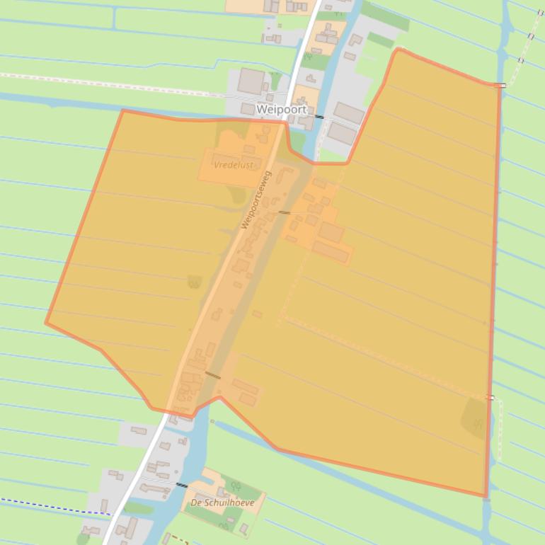 Kaart van postcodegebied 2381NH.