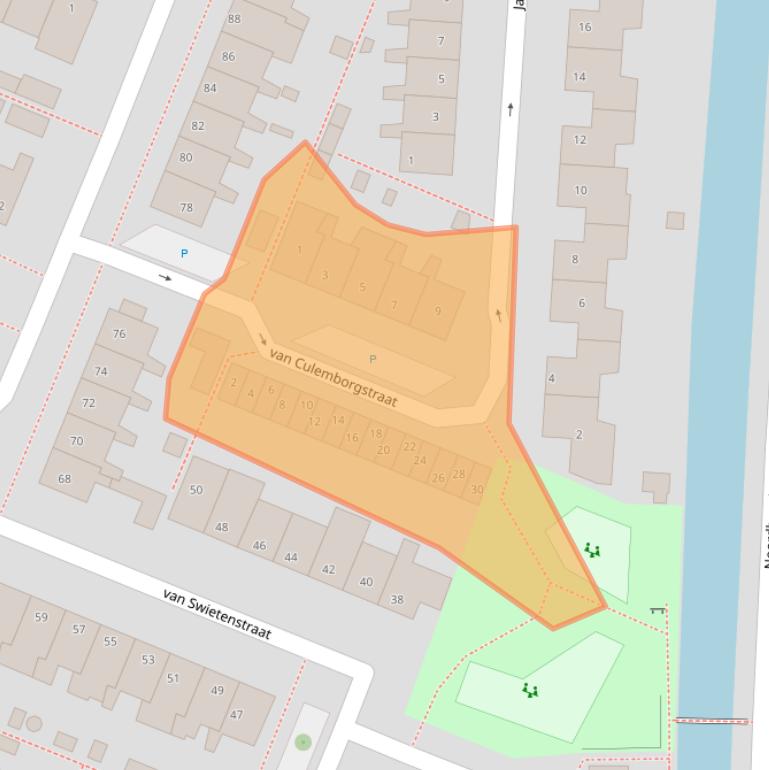 Kaart van postcodegebied 2381TE.