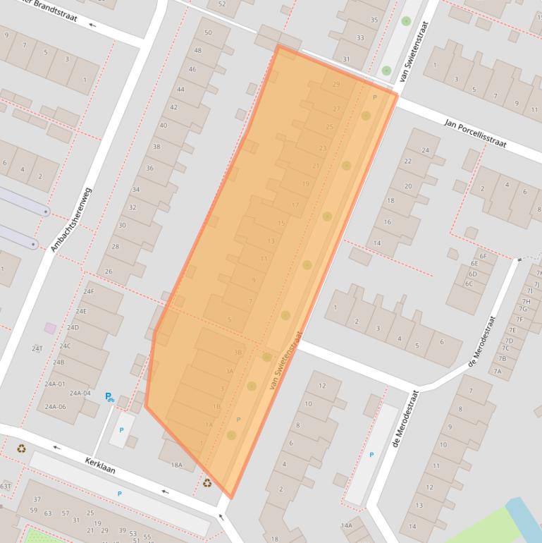 Kaart van postcodegebied 2381TH.