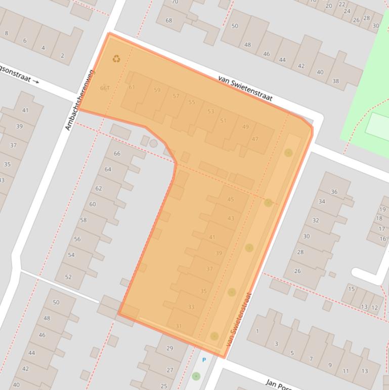 Kaart van postcodegebied 2381TJ.