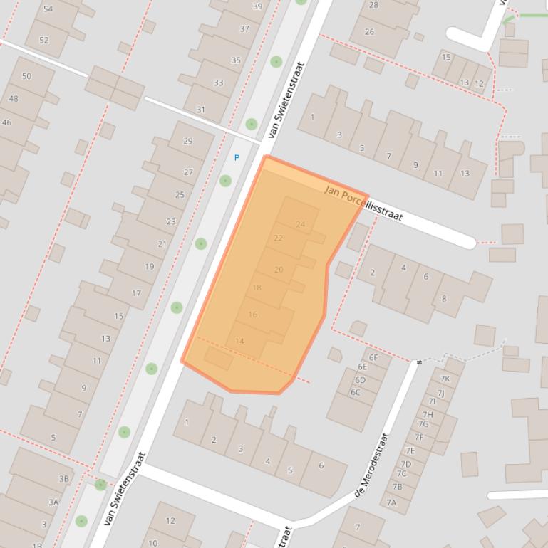 Kaart van postcodegebied 2381TL.