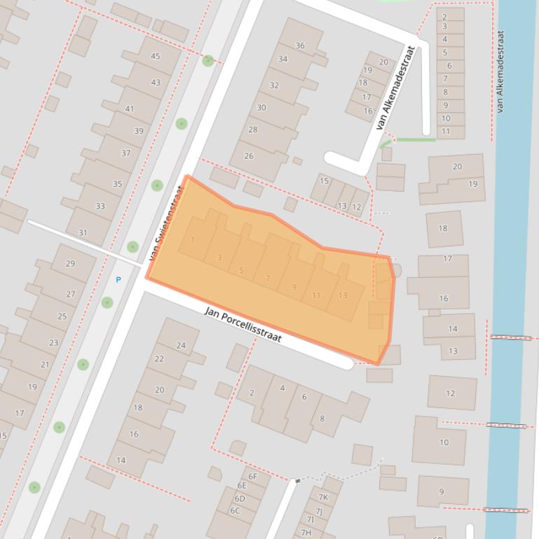 Kaart van postcodegebied 2381TR.