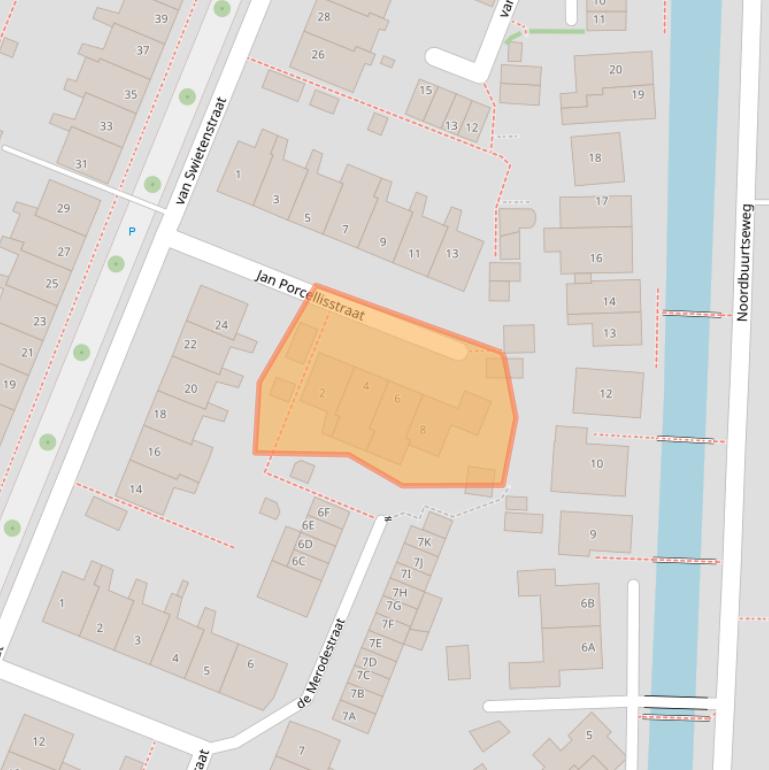 Kaart van postcodegebied 2381TS.