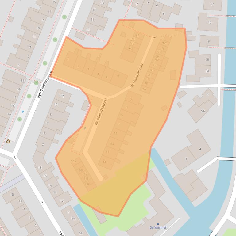 Kaart van postcodegebied 2381TT.