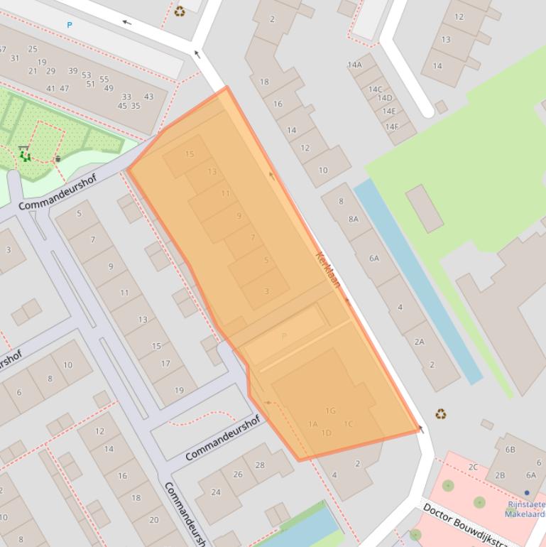 Kaart van postcodegebied 2381VA.