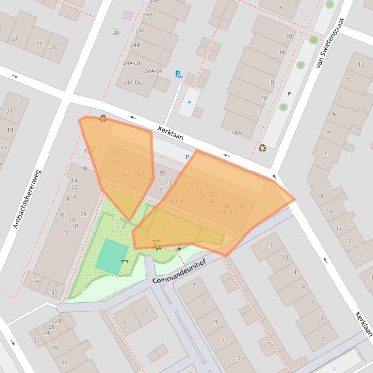 Kaart van postcodegebied 2381VC.