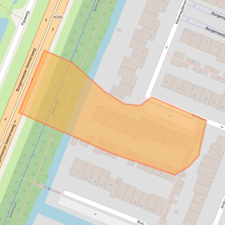 Kaart van postcodegebied 2381VE.