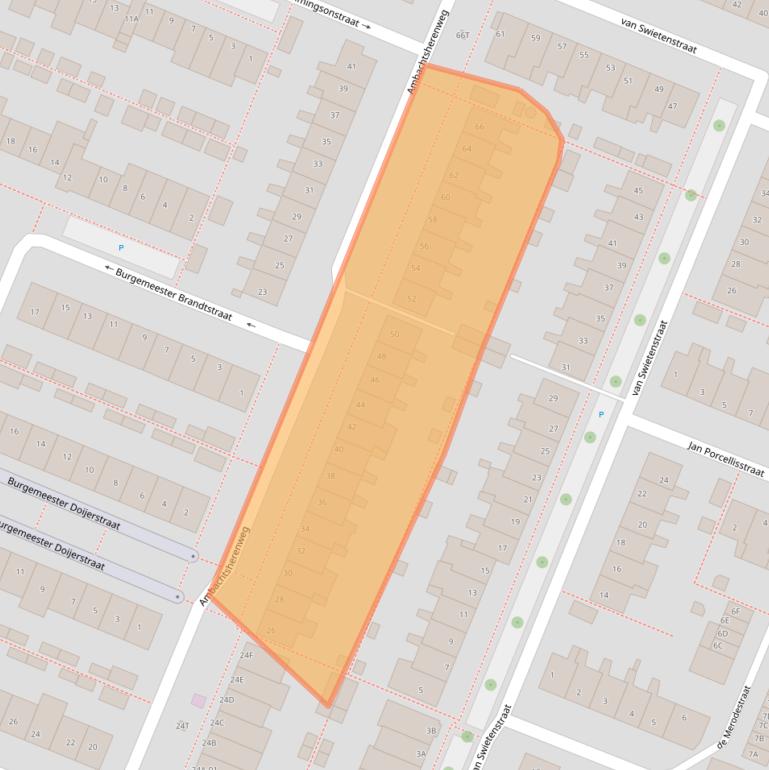 Kaart van postcodegebied 2381VP.