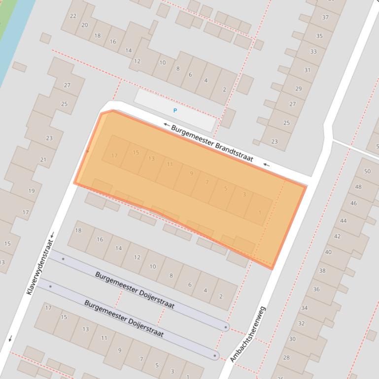 Kaart van postcodegebied 2381XA.