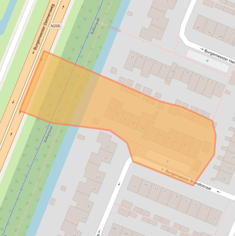 Kaart van postcodegebied 2381XB.