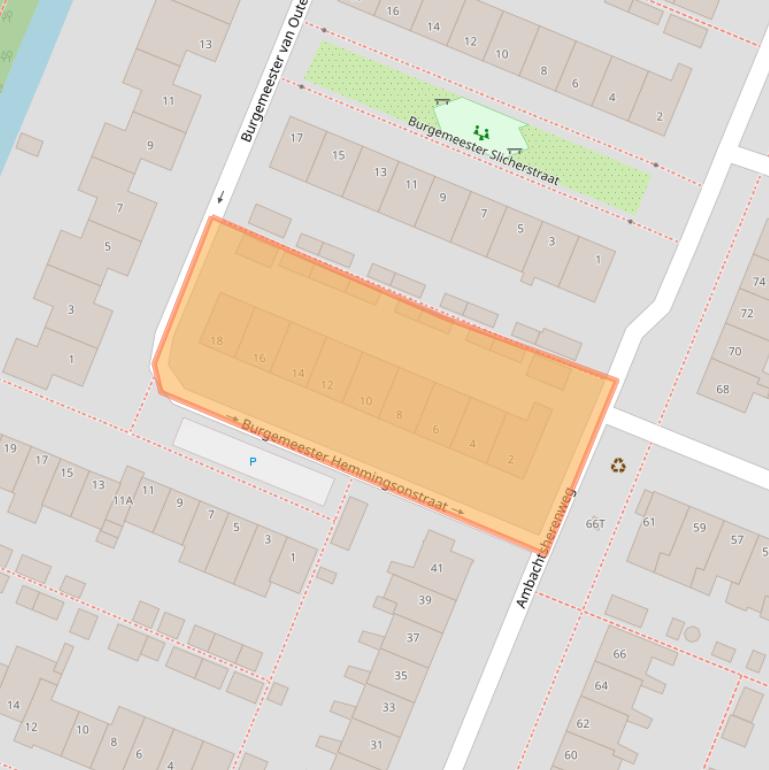Kaart van postcodegebied 2381XE.