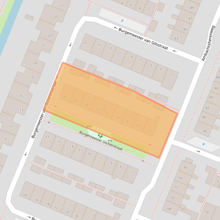 Kaart van postcodegebied 2381XJ.