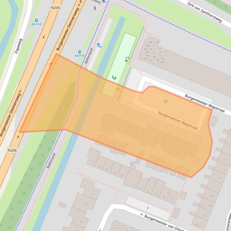 Kaart van postcodegebied 2381XN.