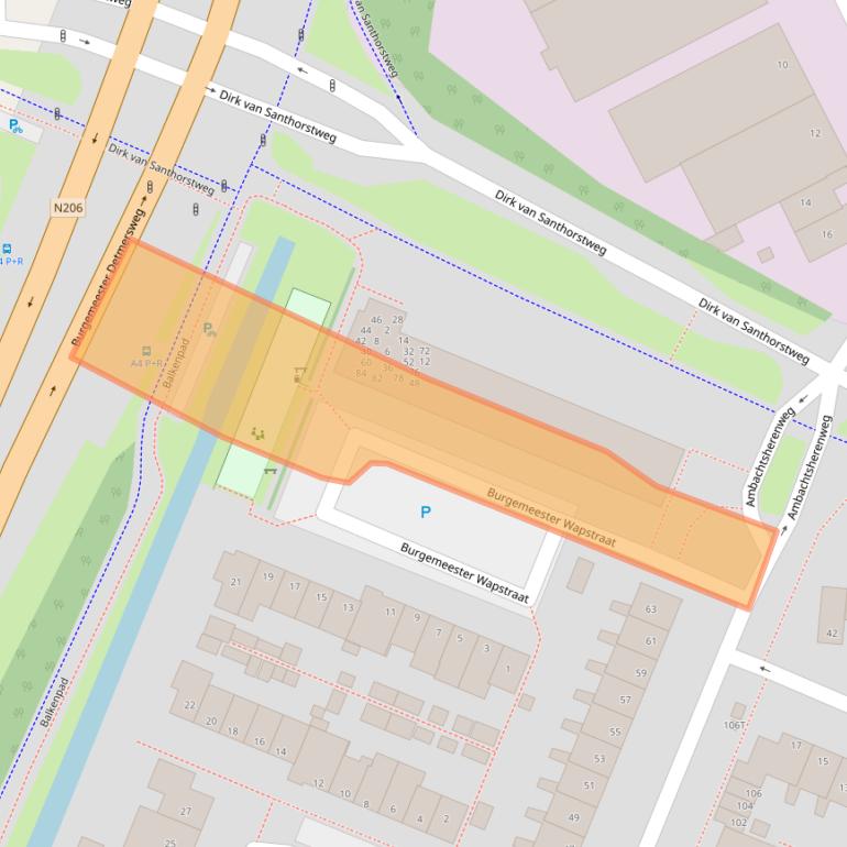 Kaart van postcodegebied 2381XR.