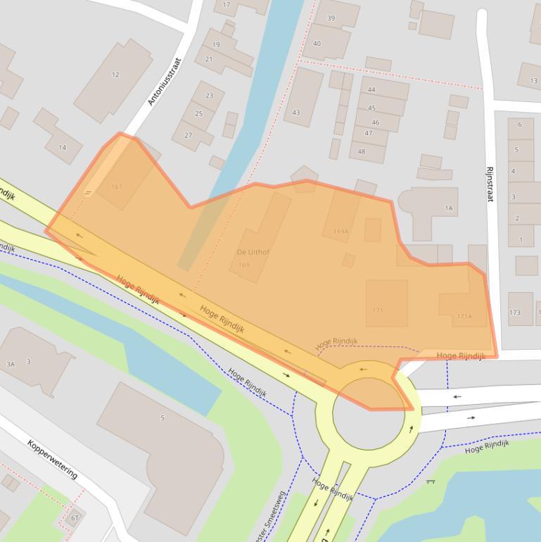 Kaart van postcodegebied 2382AH.