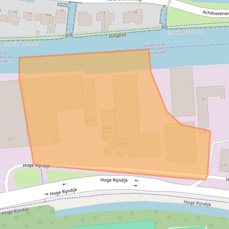 Kaart van postcodegebied 2382AL.