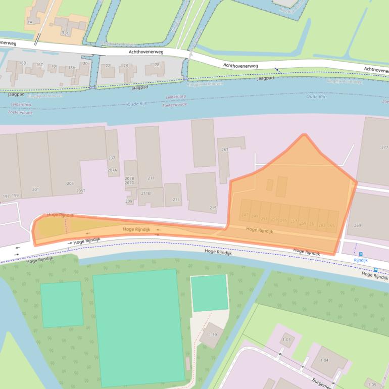 Kaart van postcodegebied 2382AM.