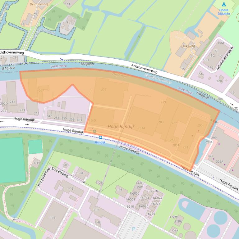 Kaart van postcodegebied 2382AN.