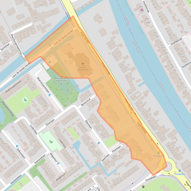 Kaart van postcodegebied 2382AS.