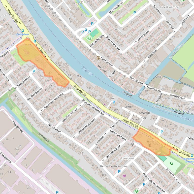 Kaart van postcodegebied 2382AT.