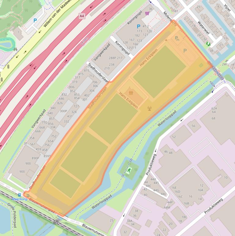 Kaart van postcodegebied 2382AZ.