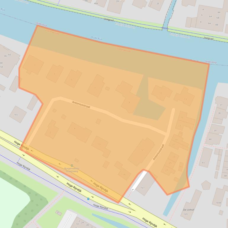 Kaart van postcodegebied 2382BD.