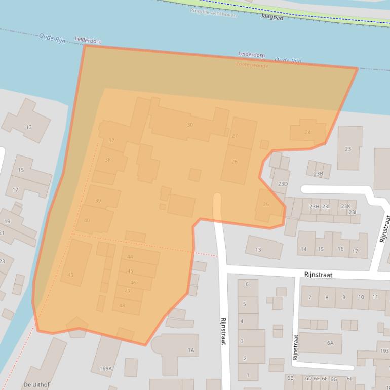 Kaart van postcodegebied 2382BH.