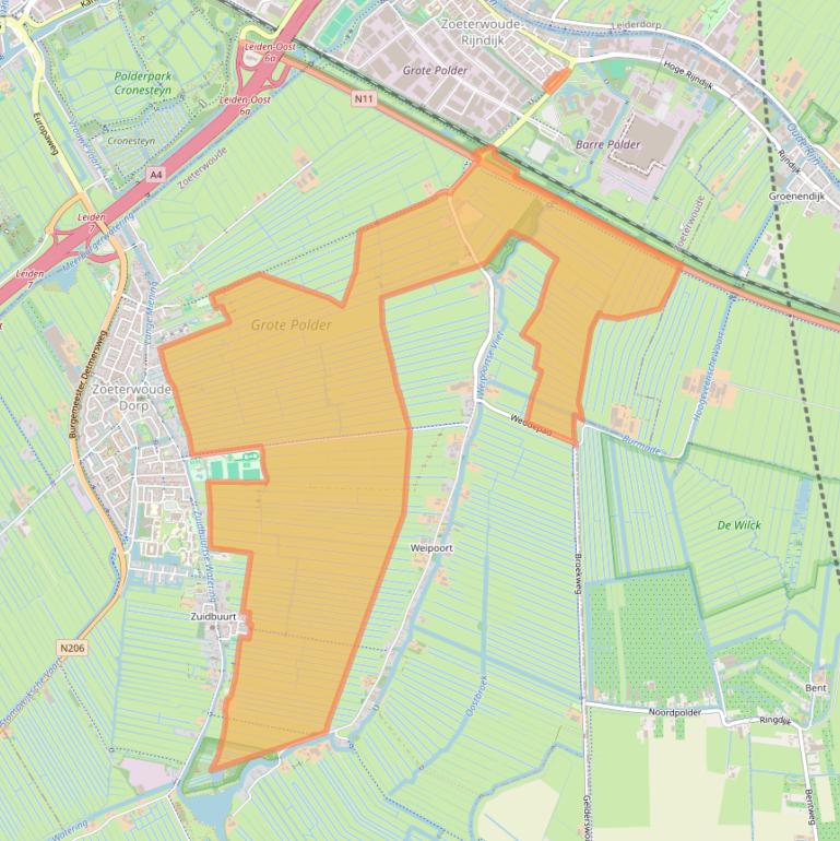 Kaart van postcodegebied 2382BJ.