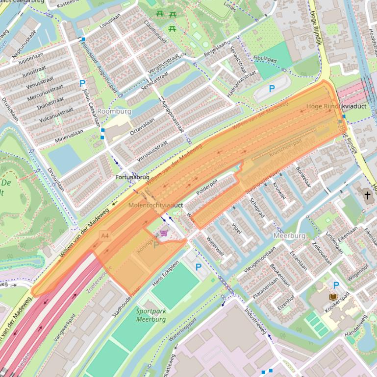 Kaart van postcodegebied 2382BV.