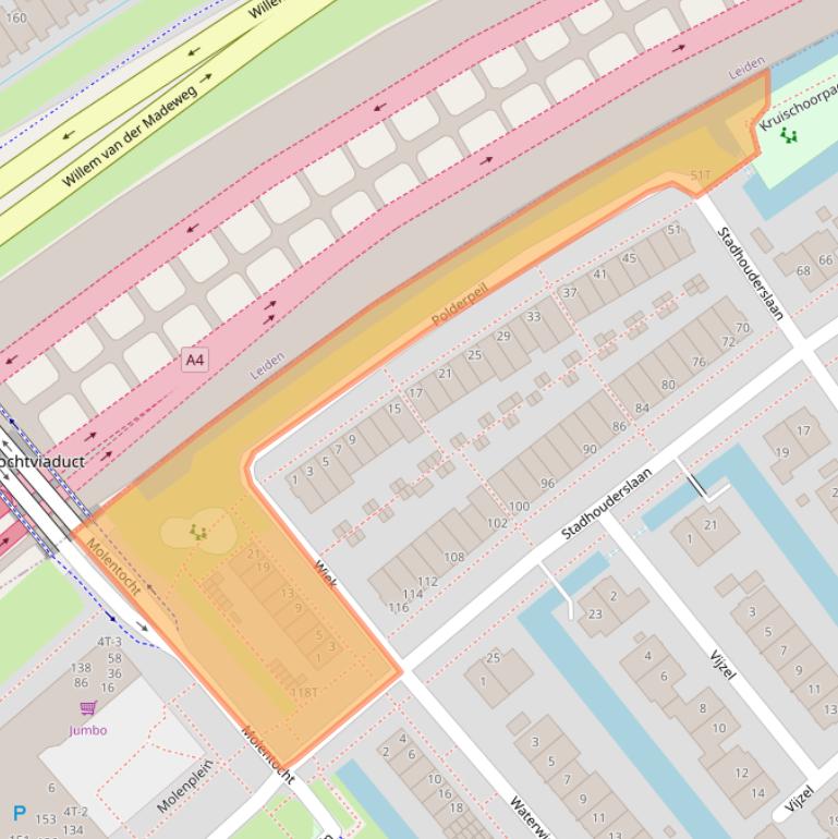 Kaart van postcodegebied 2382BX.