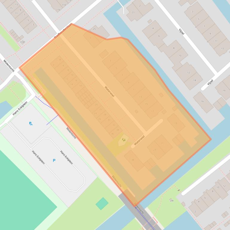 Kaart van postcodegebied 2382CA.