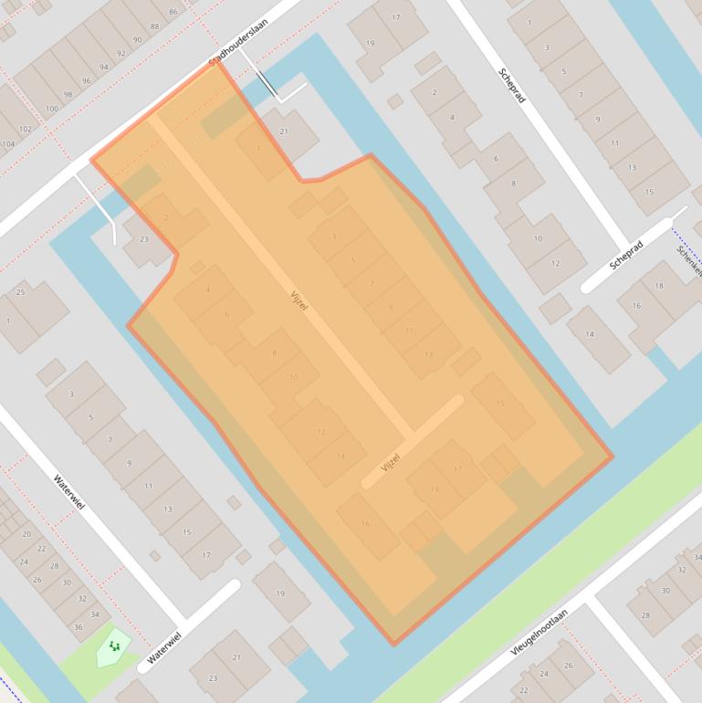 Kaart van postcodegebied 2382CB.