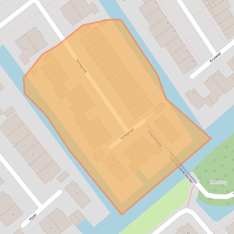 Kaart van postcodegebied 2382CC.