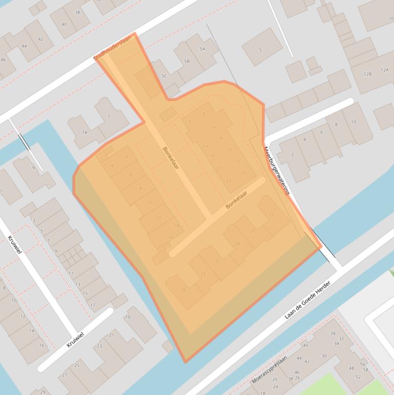 Kaart van postcodegebied 2382CE.