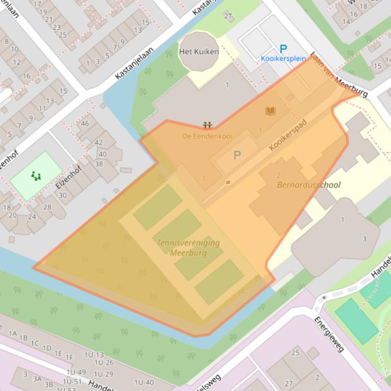 Kaart van postcodegebied 2382EA.