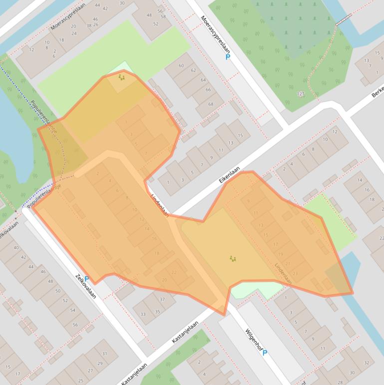 Kaart van postcodegebied 2382EC.