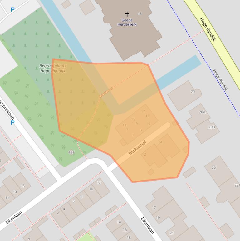 Kaart van postcodegebied 2382EH.