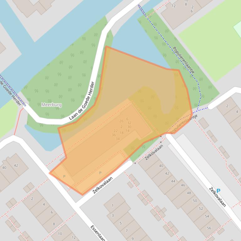 Kaart van postcodegebied 2382EM.